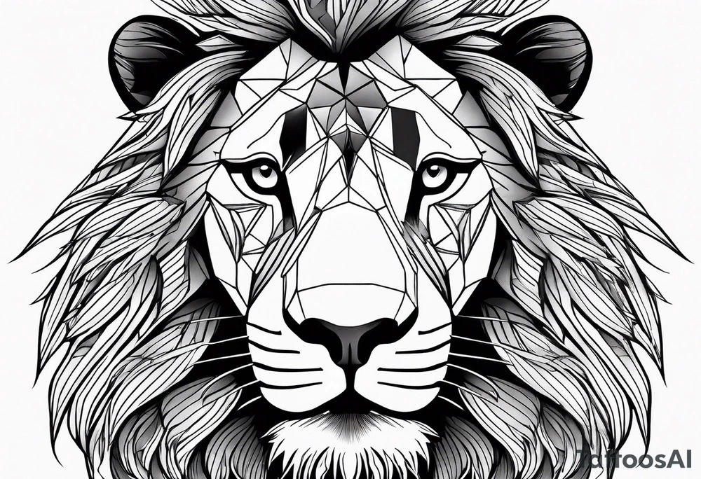powerful majestic lion, close-up tattoo idea