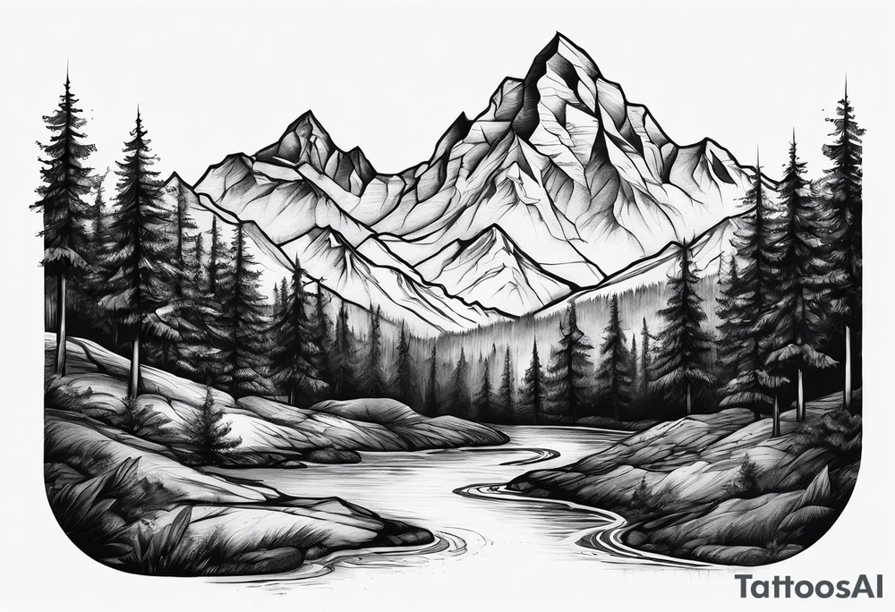 Mountains, concept tattoo idea