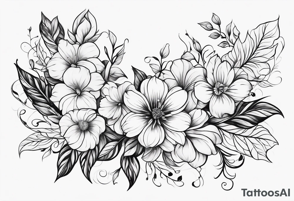 Floral minimalistic vine tattoo idea
