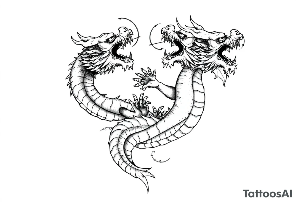 roaring dragons tattoo idea