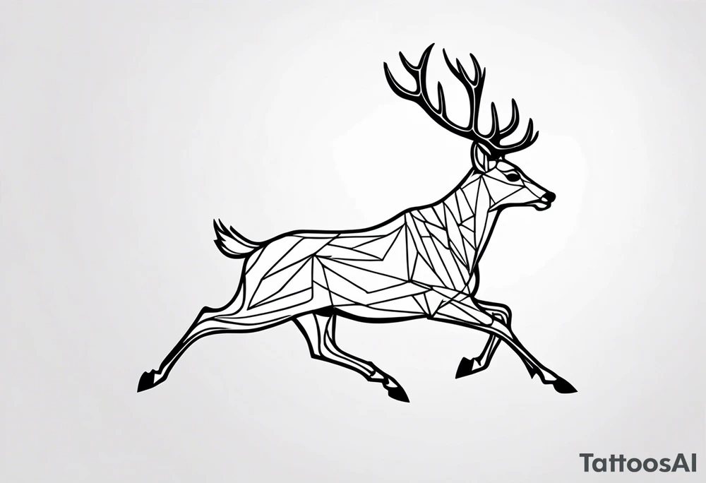 Deer running down tattoo idea