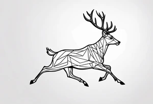 Deer running down tattoo idea