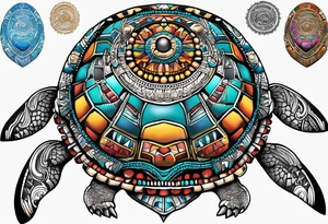 native american turtle with the name sam incorporated into thje shell design tattoo idea