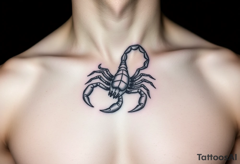 Geometric scorpion simple tattoo idea