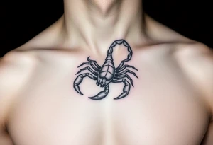 Geometric scorpion simple tattoo idea