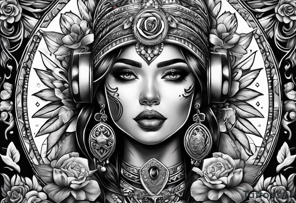 Chicano style sleeve about drugs family and women tattoo idea