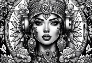 Chicano style sleeve about drugs family and women tattoo idea