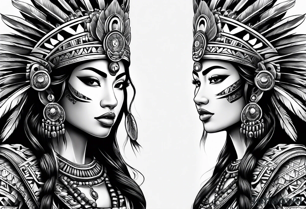 Warrior Aztec princess, tattoo idea