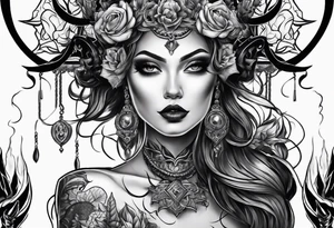 Woman devil tattoo idea
