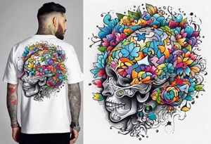 anthropomorphic brain made of puzzle pieces tattoo idea