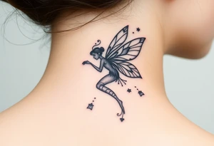 Black fairy tattoo idea