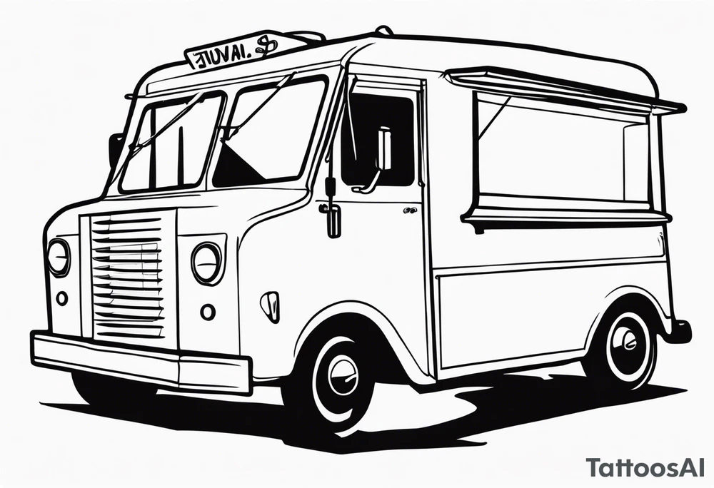 Step van food truck tatoo tattoo idea