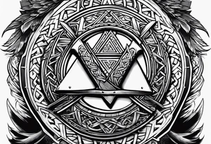 Valhalla valknut shield axe sword tattoo idea