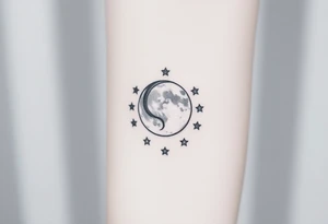 Moon and stars tattoo idea