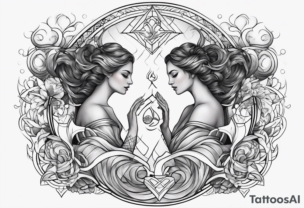 Aquarius and cancer merging together as one tattoo idea