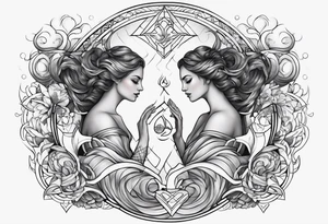 Aquarius and cancer merging together as one tattoo idea