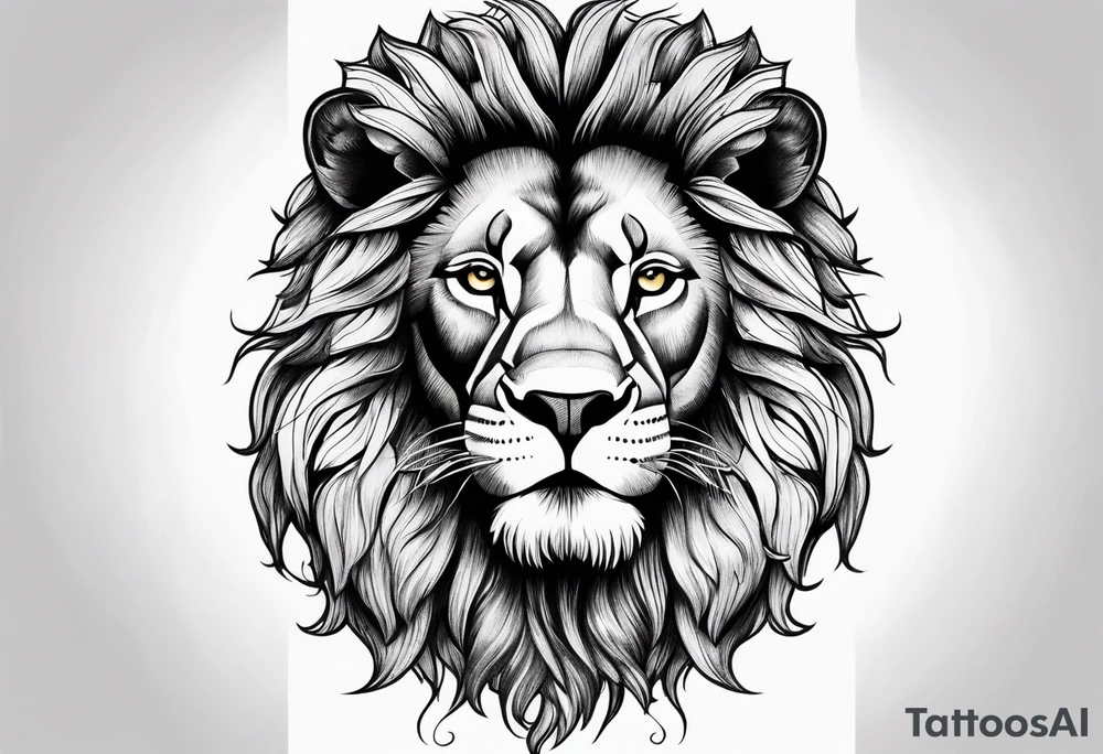 Lion face tattoo idea