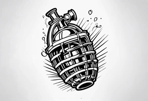 grenade ribcage tattoo idea