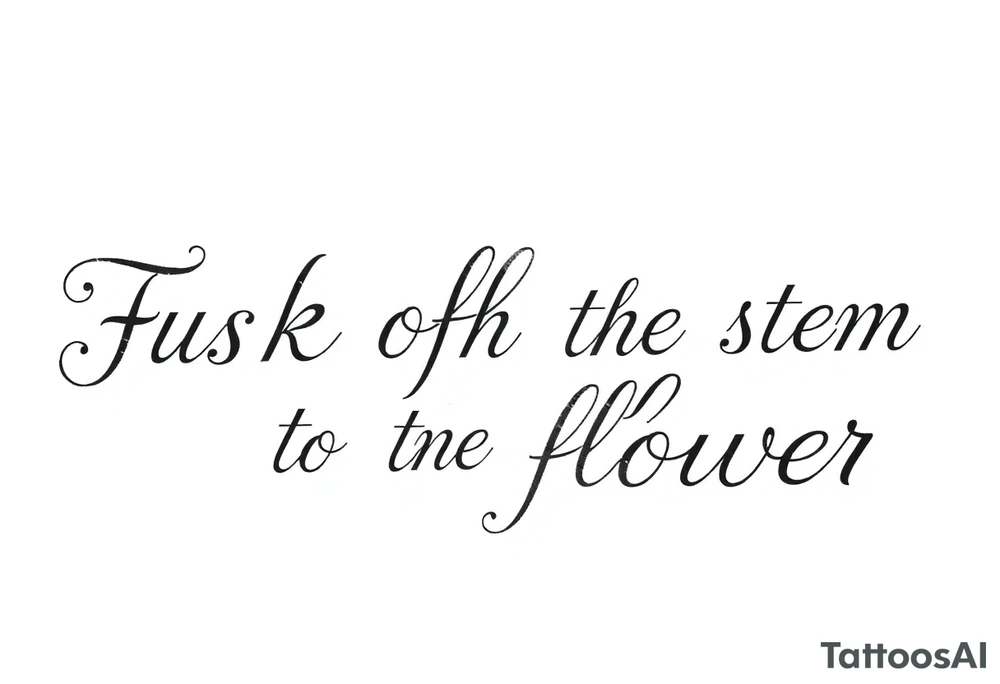 Fuck off as the stem to a flower tattoo idea