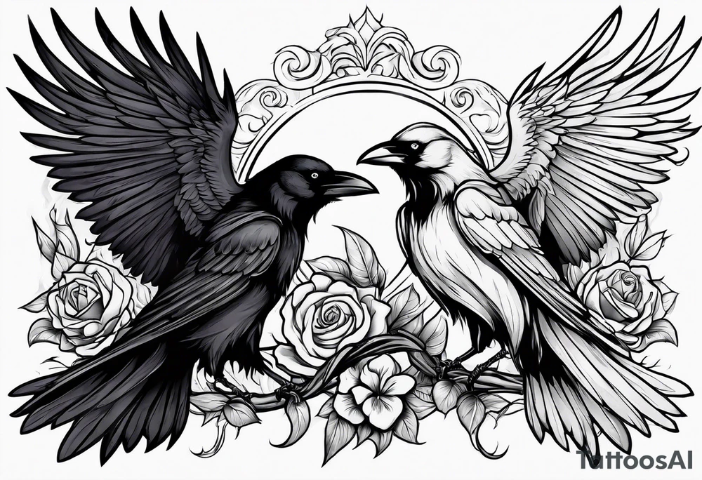 Crow and grim reaper sythe tattoo idea