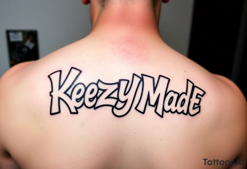 Fat bubble graffiti style lettering  (KeezY MadE) tattoo idea