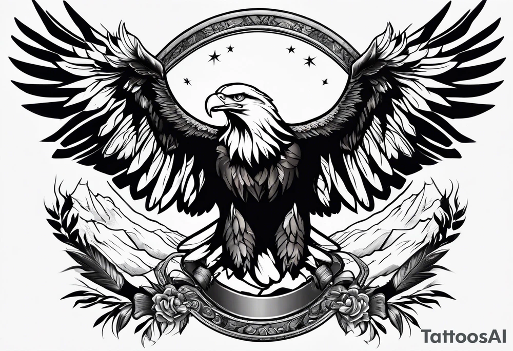 eagle fighting predators tattoo idea