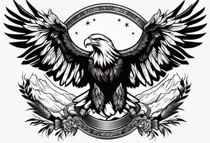 eagle fighting predators tattoo idea