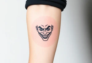 poker joker face tattoo idea