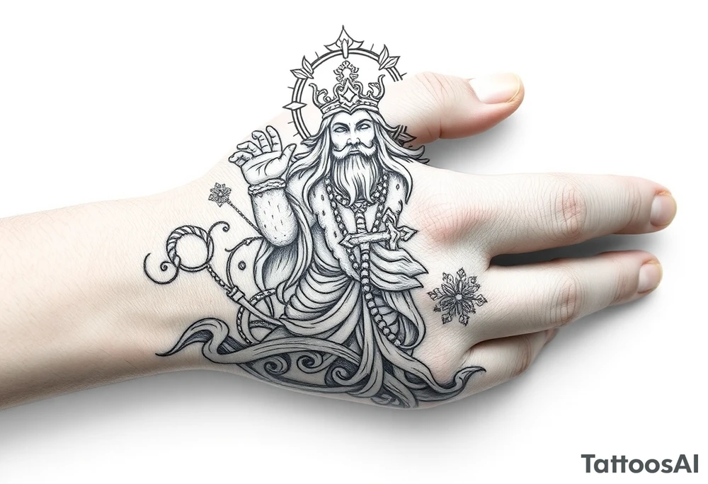 Full hand godly tattoo tattoo idea