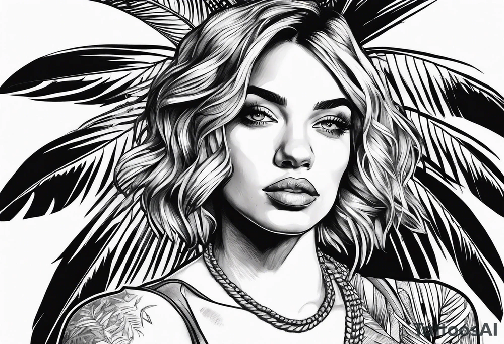 flo grown with palm trees tattoo idea