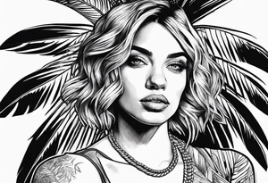 flo grown with palm trees tattoo idea