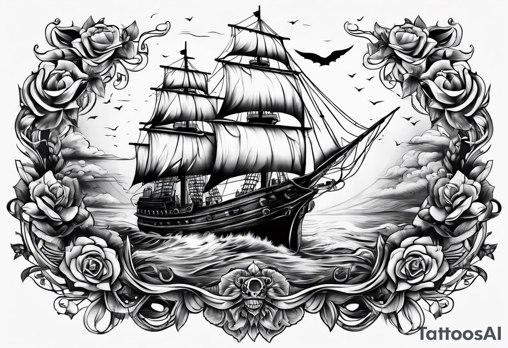 ghost ship tattoo idea