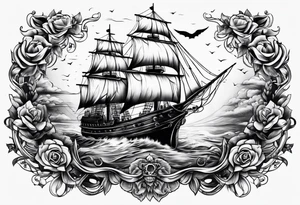 ghost ship tattoo idea