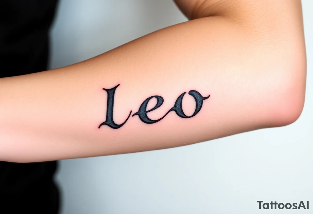 Fancy style "leo" for lion the king birth
 sign tattoo idea