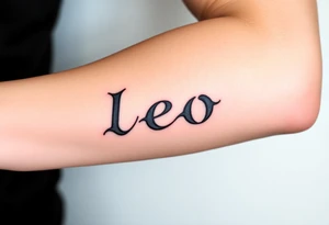 Fancy style "leo" for lion the king birth
 sign tattoo idea