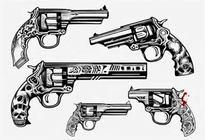 gun with blood tattoo idea