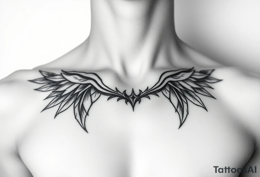 Chest tattoo for female signifying power tattoo idea