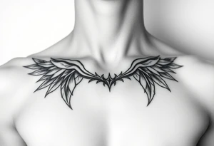 Chest tattoo for female signifying power tattoo idea