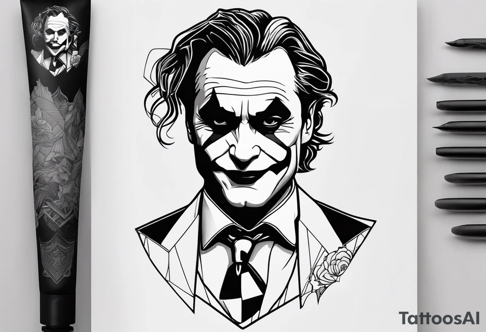 joaquin phoenix joker tattoo to cover up an existing tattoo on my right upper arm. tattoo idea