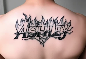 Name
Tattoo: ASHLEY in flames with water tattoo idea