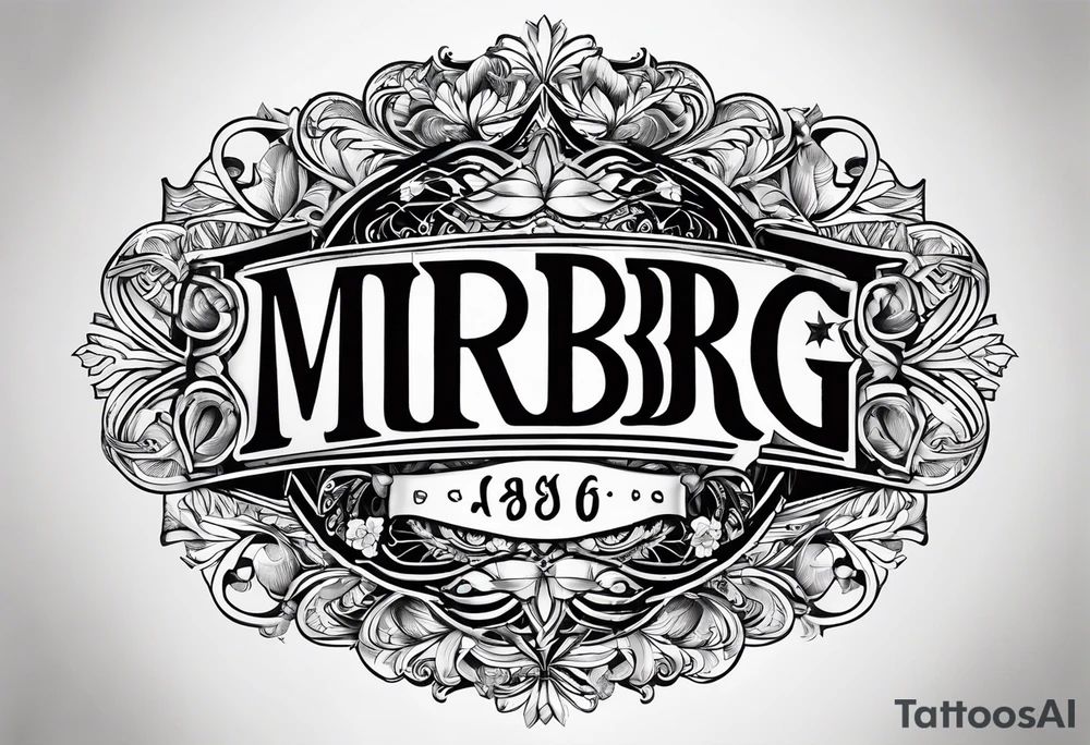 letters: "MRBG" underlined, equally separated
simple, clear, plain, unadorned, no background tattoo idea