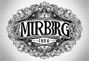 letters: "MRBG" underlined, equally separated
simple, clear, plain, unadorned, no background tattoo idea