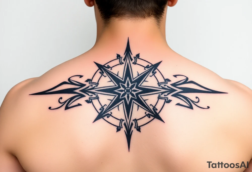 Compass rose tattoo idea