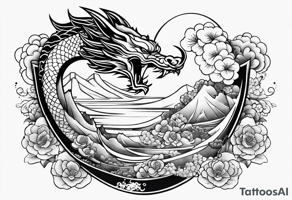 Drache und Sushi tattoo idea