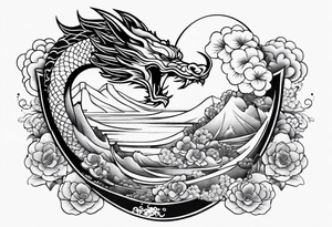 Drache und Sushi tattoo idea