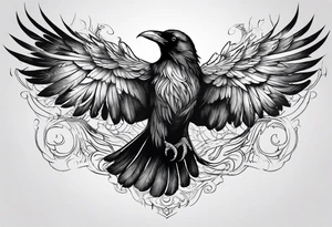 Raven changing into a phoenix tattoo idea