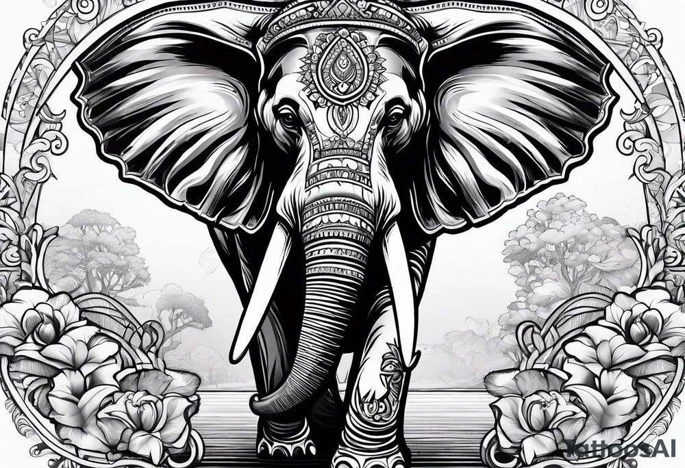 Roller skating elephant tattoo idea