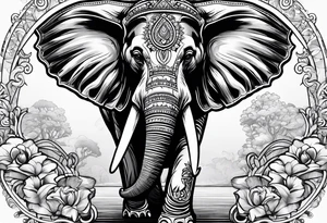 Roller skating elephant tattoo idea