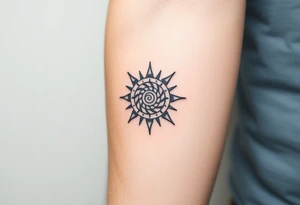 Fibonacci spiral sun tattoo idea