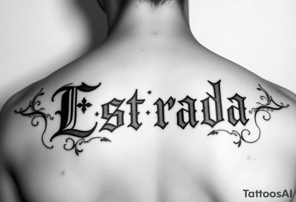 write estrada in Gothic letters tattoo idea